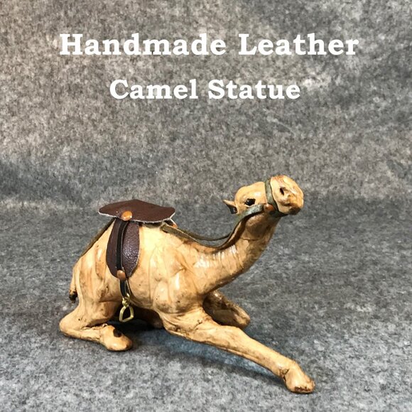 Handmade Leather Camel Statue - Picture 1 of 8